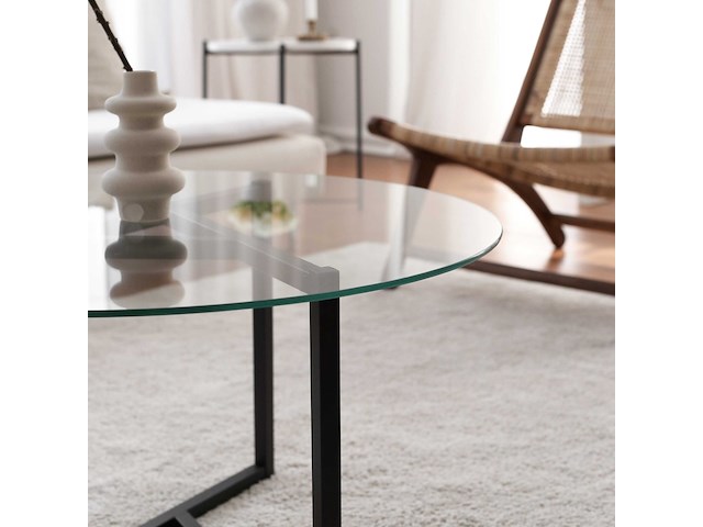 Trio g salontafel | metalen frame | transparant, zwart - afbeelding 4 van  7
