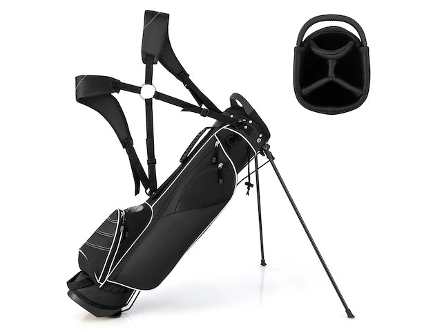 Tripod golftas met trolley, opbergvakken en draagvakken met 4 scheidingswanden - afbeelding 2 van  4