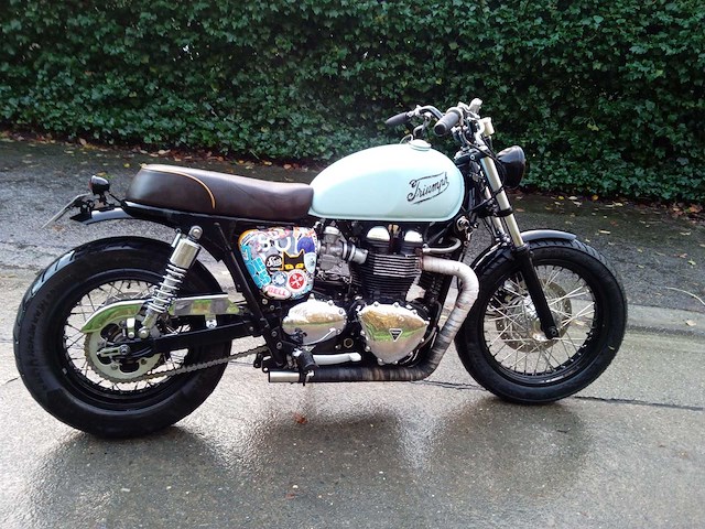 Triumph - bonneville t 100 cafe racer - motorfiets - afbeelding 1 van  11
