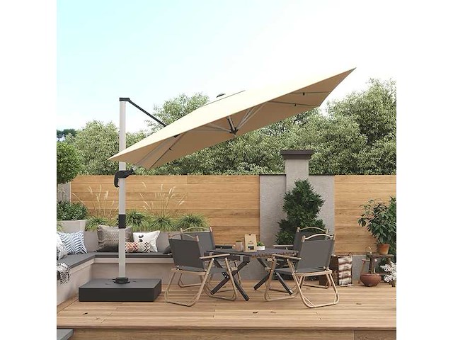 Triumphkey rechthoekige cantilever parasol opvouwbare en verstelbare tuinparasol - afbeelding 1 van  7