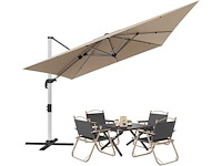 Triumphkey rechthoekige cantilever parasol opvouwbare en verstelbare tuinparasol - afbeelding 2 van  7