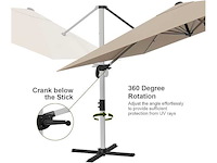 Triumphkey rechthoekige cantilever parasol opvouwbare en verstelbare tuinparasol - afbeelding 4 van  7