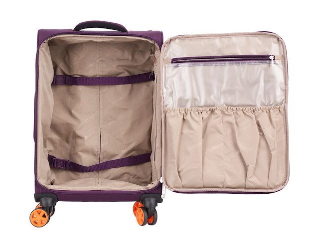 Trolley - handbagage - snowball - 57 x 36 x 20 - polyester - 32l -rood - afbeelding 5 van  5