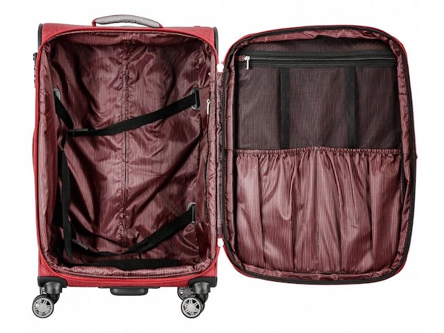 Trolley - handbagage - snowball - 57 x 36 x 20 - polyester - 35l -rood - afbeelding 2 van  6