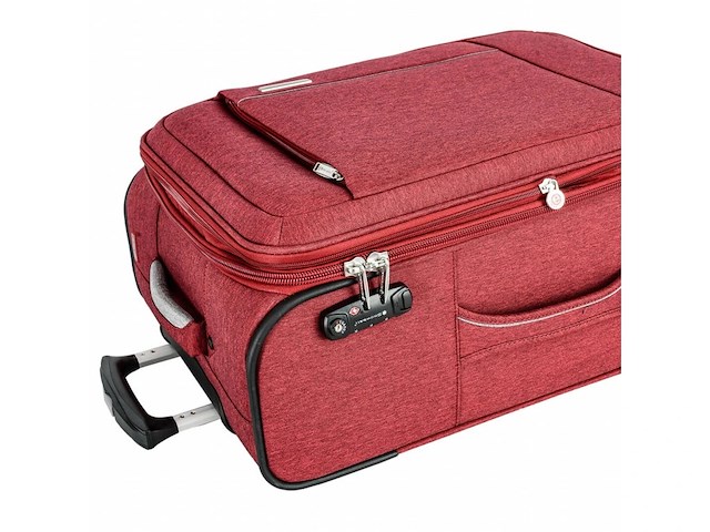 Trolley - handbagage - snowball - 57 x 36 x 20 - polyester - 35l -rood - afbeelding 3 van  6
