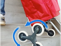 Trolley boodschappenwagentje - 55 liter - 3 wielen - met koelvak - grijs - afbeelding 7 van  11