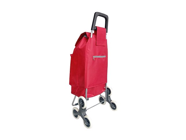 Trolley boodschappenwagentje - 55 liter - 3 wielen - met koelvak - grijs - afbeelding 10 van  11
