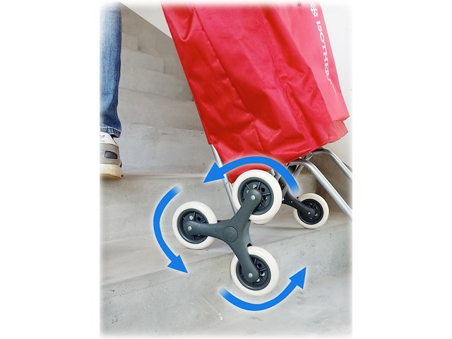 Trolley boodschappenwagentje - 55 liter - 3 wielen - met koelvak - groen - afbeelding 7 van  11