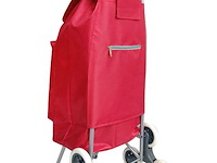 Trolley boodschappenwagentje - 55 liter - 3 wielen - met koelvak - groen - afbeelding 10 van  11