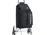 Trolley boodschappenwagentje - 55 liter - 3 wielen - met koelvak - zwart - afbeelding 1 van  11