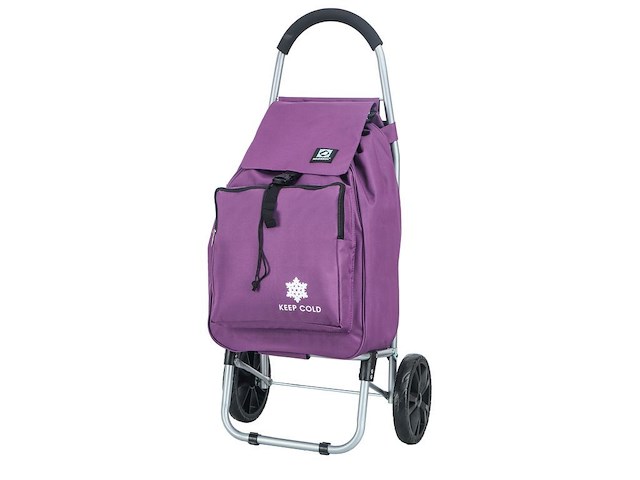 Trolley boodschappenwagentje - 55 liter - met koelvak - kleur : paars - afbeelding 1 van  11
