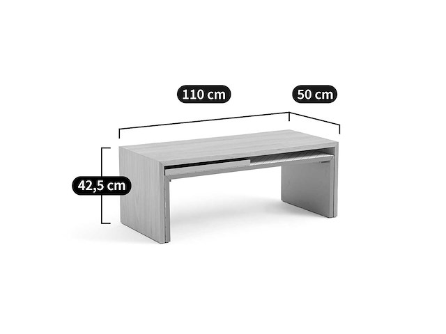 Trollle salontafel met blad - afbeelding 10 van  10