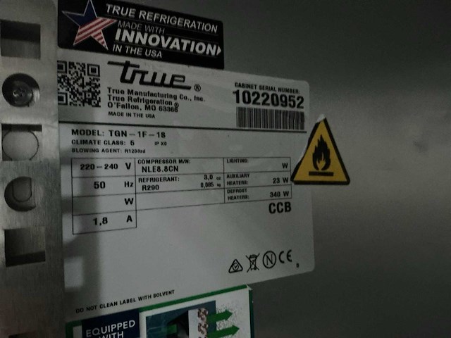 True tgn-1f-18 koelkast - afbeelding 1 van  1