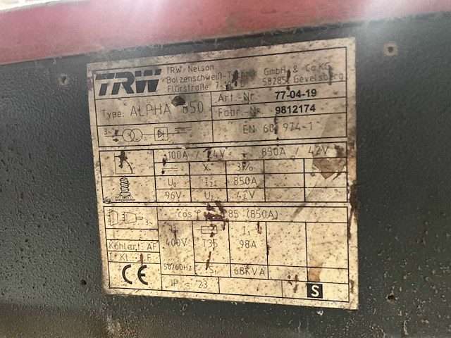 Trw nelson alpha 850 stift lasmachine/apparaat - afbeelding 6 van  7