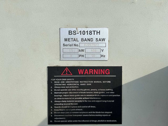 Ttnc bs-1018th bandsnijmachine - afbeelding 4 van  18