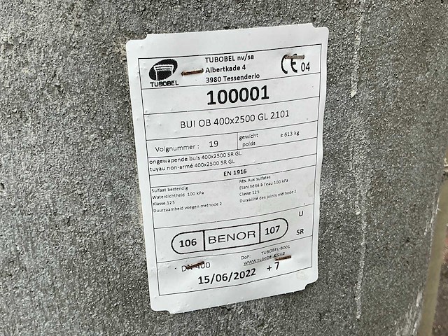 Tubobel betonnen ongewapende buizen (2x) - afbeelding 2 van  2