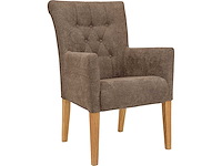 Tufted fauteuil - bruine stof - afbeelding 1 van  7