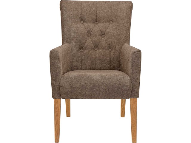 Tufted fauteuil - bruine stof - afbeelding 2 van  7
