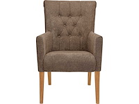Tufted fauteuil - bruine stof - afbeelding 2 van  7