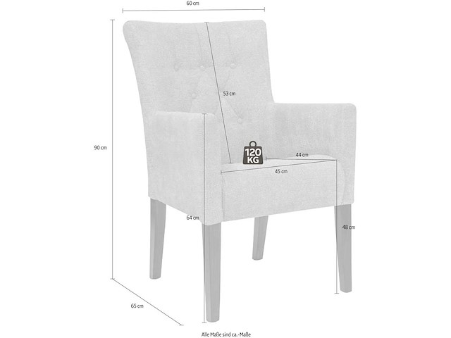 Tufted fauteuil - bruine stof - afbeelding 6 van  7