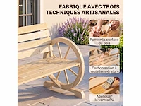 Tuinbank houten bank 3 zitplaatsen rustieke stijl chique armleuningen wielen charette - afbeelding 5 van  5