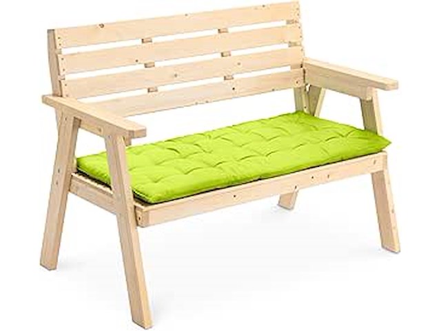 Tuinbank palletkussen 120x40mc 4cm dik geel-groen - afbeelding 2 van  4