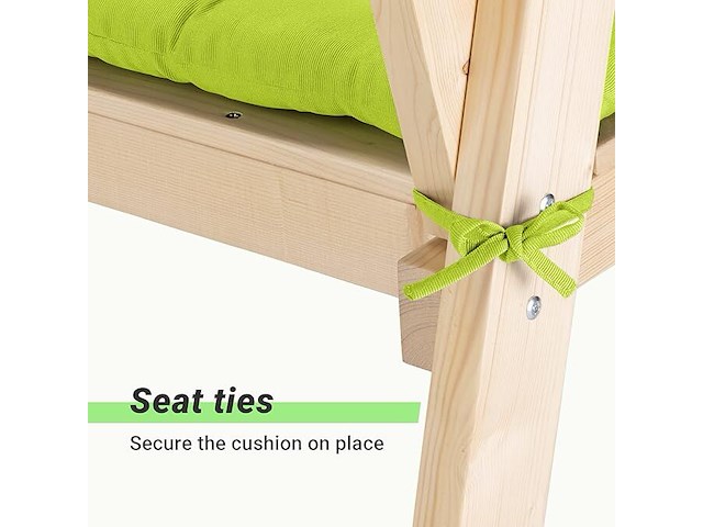 Tuinbank palletkussen 120x40mc 4cm dik geel-groen - afbeelding 4 van  5