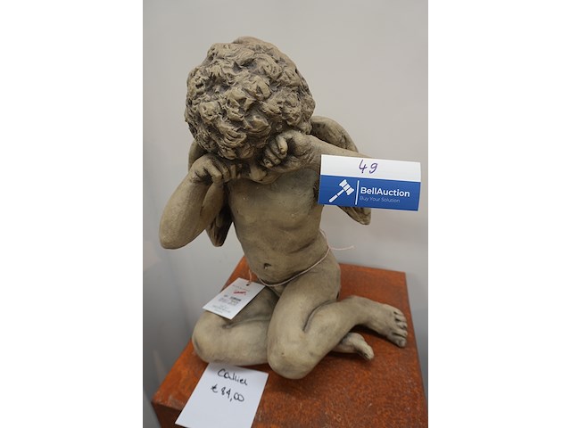 Tuinbeeld – engel calliel | gegoten steen | h45 cm - afbeelding 1 van  5
