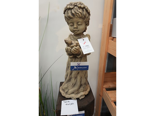 Tuinbeeld – engel talia staand | gegoten steen | h54 cm - afbeelding 1 van  5