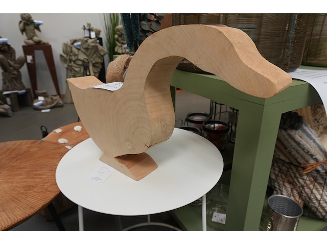 Tuinbeeldje – gans in hout| h35 cm - afbeelding 1 van  3