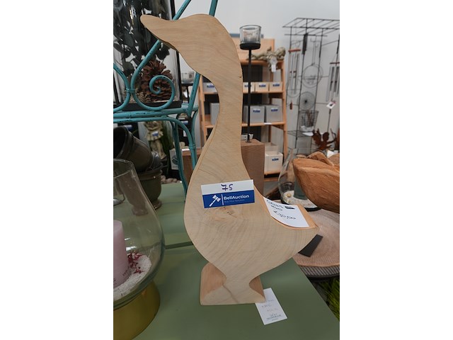 Tuinbeeldje – gans in hout | h60 cm - afbeelding 1 van  4