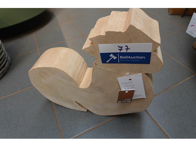 Tuinbeeldje – haan in hout - afbeelding 1 van  2