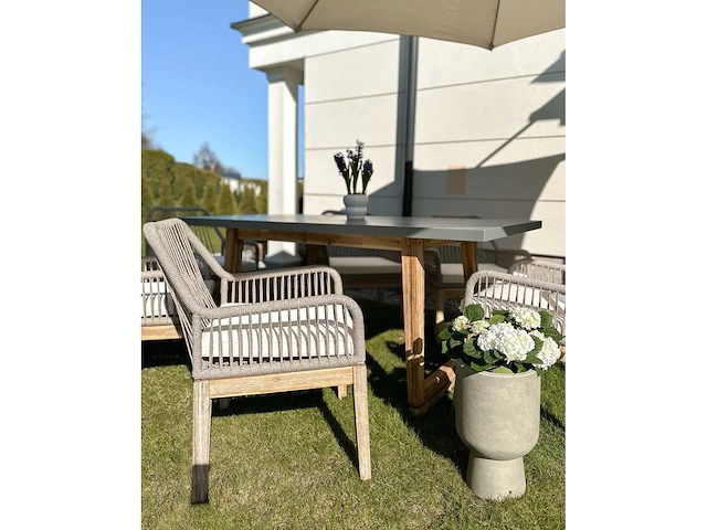 Tuineettafel - 180 cm 90 cm betongrijs - afbeelding 10 van  15