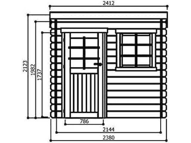 Tuinhuis nevers 5,8 m2 2380x2380x2123 gratis bezorging - afbeelding 6 van  7