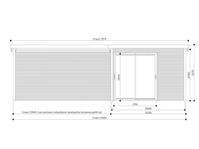 Tuinhuis sagres 23,37 m2 6984x3036x2270 gratis bezorging - afbeelding 6 van  7