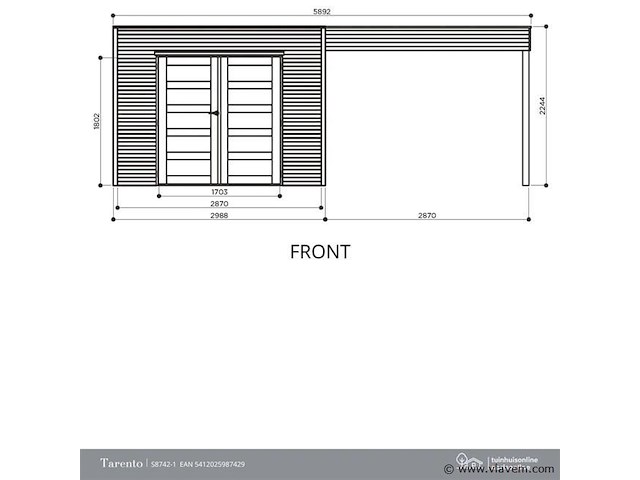 Tuinhuis tarento behandeld - afbeelding 2 van  3