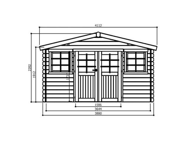 Tuinhuisje dole 11,56 m2 3880x2980x2392 gratis bezorging - afbeelding 3 van  5