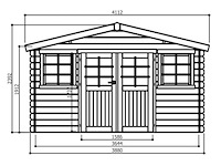 Tuinhuisje dole 11,56 m2 3880x2980x2392 gratis bezorging - afbeelding 5 van  5