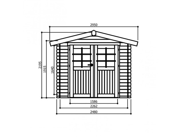 Tuinhuisje gera 6,15 m2 2480x2480x2195 gratis bezorging - afbeelding 6 van  7
