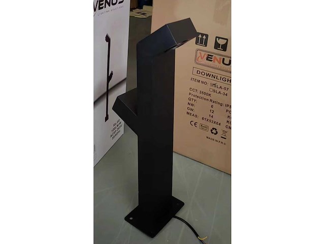 Tuinlamp – 2 x 5w led – 60 cm – ip54 waterdicht – zwart – sla-57 (6x) - afbeelding 4 van  4