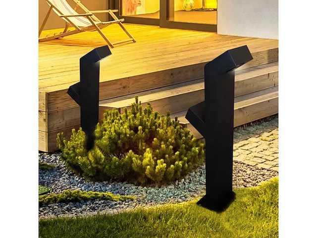 Tuinlamp – 2 x 5w led – 60 cm – ip54 waterdicht – zwart – sla-57 (6x) - afbeelding 1 van  3