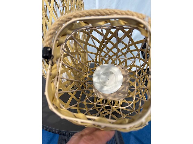 Tuinlamp wicker - buitenverlichting 2 stuks oplaadbaar - afbeelding 2 van  4