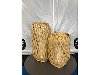 Tuinlamp wicker - buitenverlichting 2 stuks oplaadbaar - afbeelding 1 van  4
