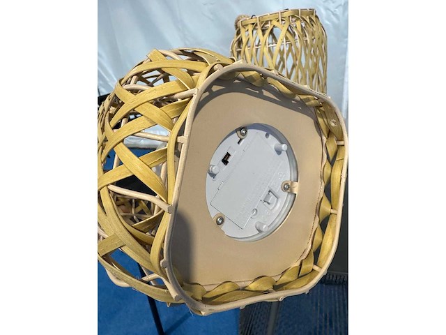 Tuinlamp wicker - buitenverlichting 2 stuks oplaadbaar - afbeelding 3 van  4