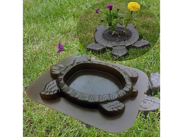 Tuinlandschap schildpadvormige kleurrijke vloertegels - afbeelding 4 van  4