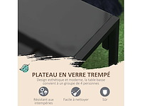 Tuinmeubilair, 4 kamers voor 4 personen met een 2-persoons bank, 2 fauteuils en 1 grijze salontafel - afbeelding 6 van  8