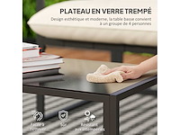 Tuinmeubilair, 4 kamers voor 4 personen met een 2-persoons bank, 2 fauteuils en 1 grijze salontafel - afbeelding 5 van  6