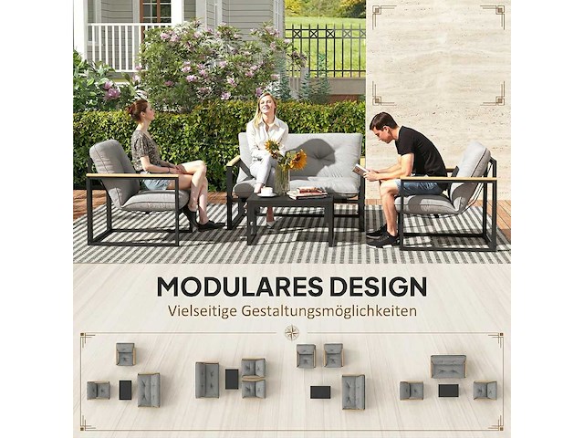 Tuinmeubilair set voor 4 personen - afbeelding 3 van  6