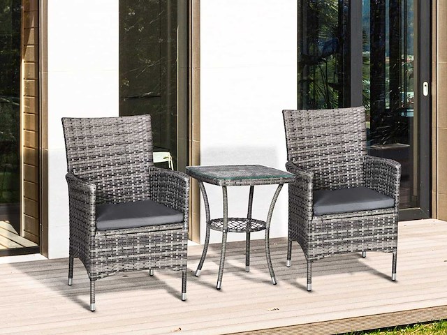 Tuinmeubilair, terrasmeubilair met bijzettafeltje - afbeelding 1 van  8