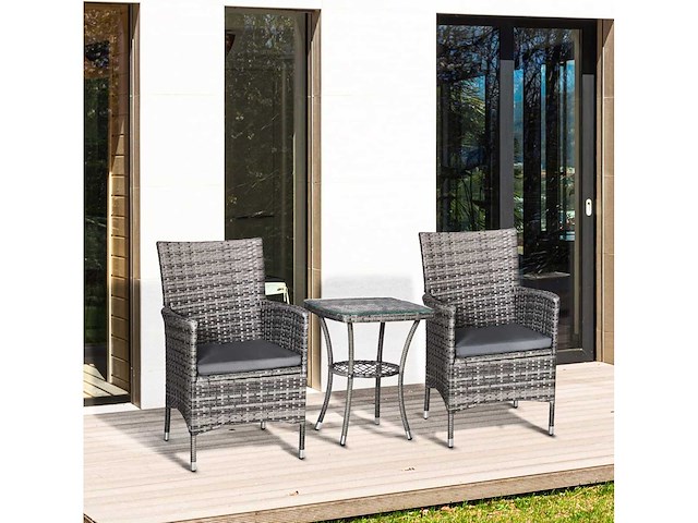 Tuinmeubilair, terrasmeubilair met bijzettafeltje - afbeelding 2 van  8